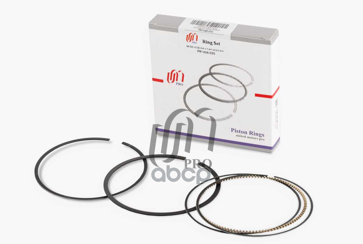 Кольца поршневые 0.50 Mitsubishi 4B12 d88.0+0.50 (1.2-1.2-2.0) на 1 цил. UM United Motors арт. PR1436050