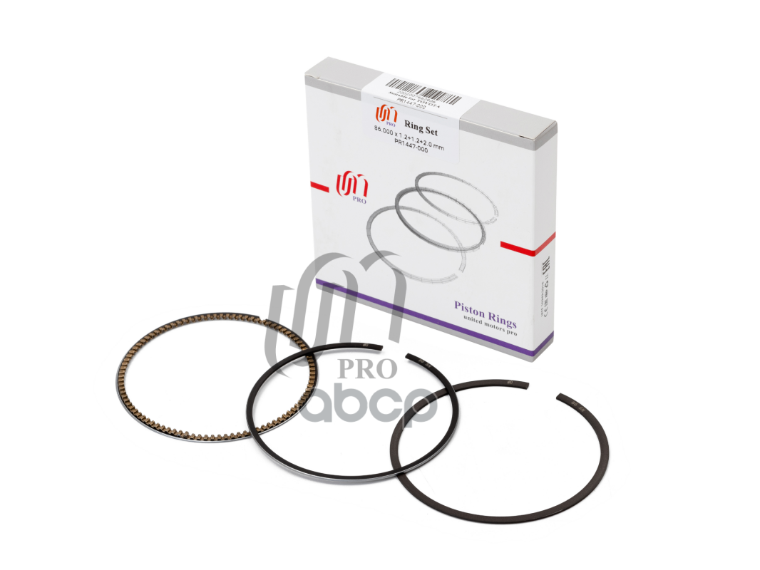 Кольца поршневые STD Toyota 1AZ-FSE d86.0 STD (1.2-1.2-2.0) (13011-28110 / 13011-28200) на 1 цил. UM United Motors арт. PR144...