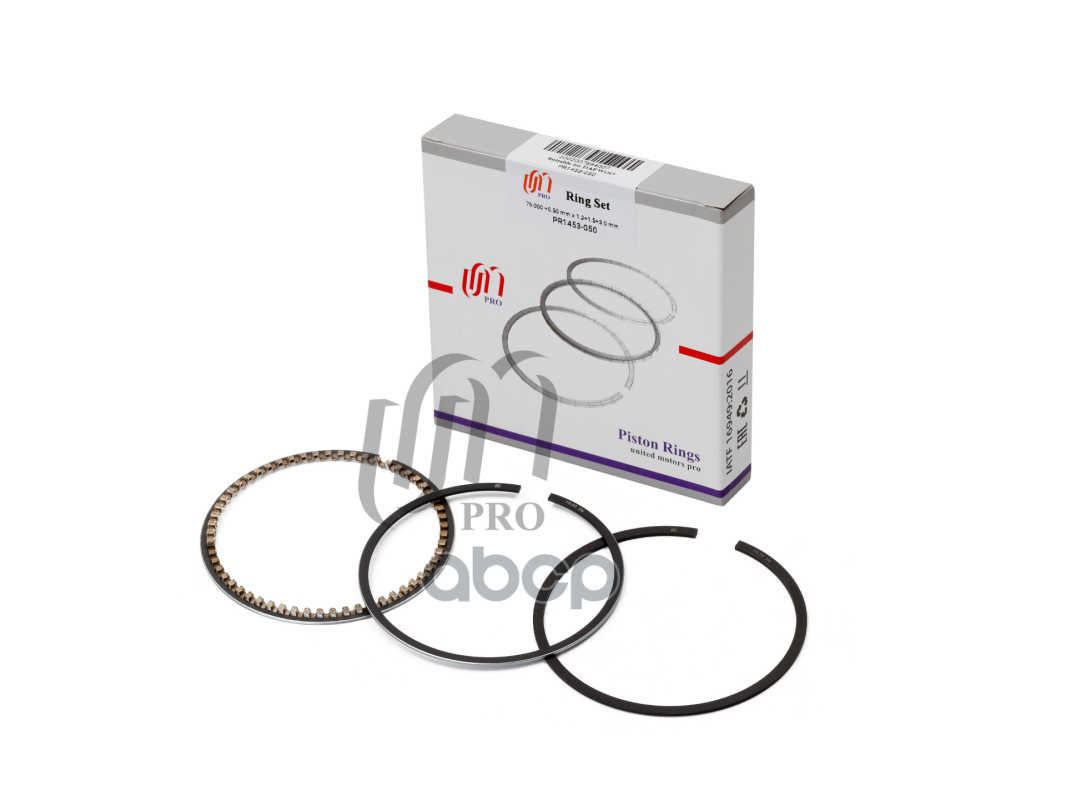 Кольца поршневые 0.50 Daewoo A16DMS d79.0+0.50 (1.2-1.5-3.0) (93740227) на 1 цил. UM United Motors арт. PR1453050