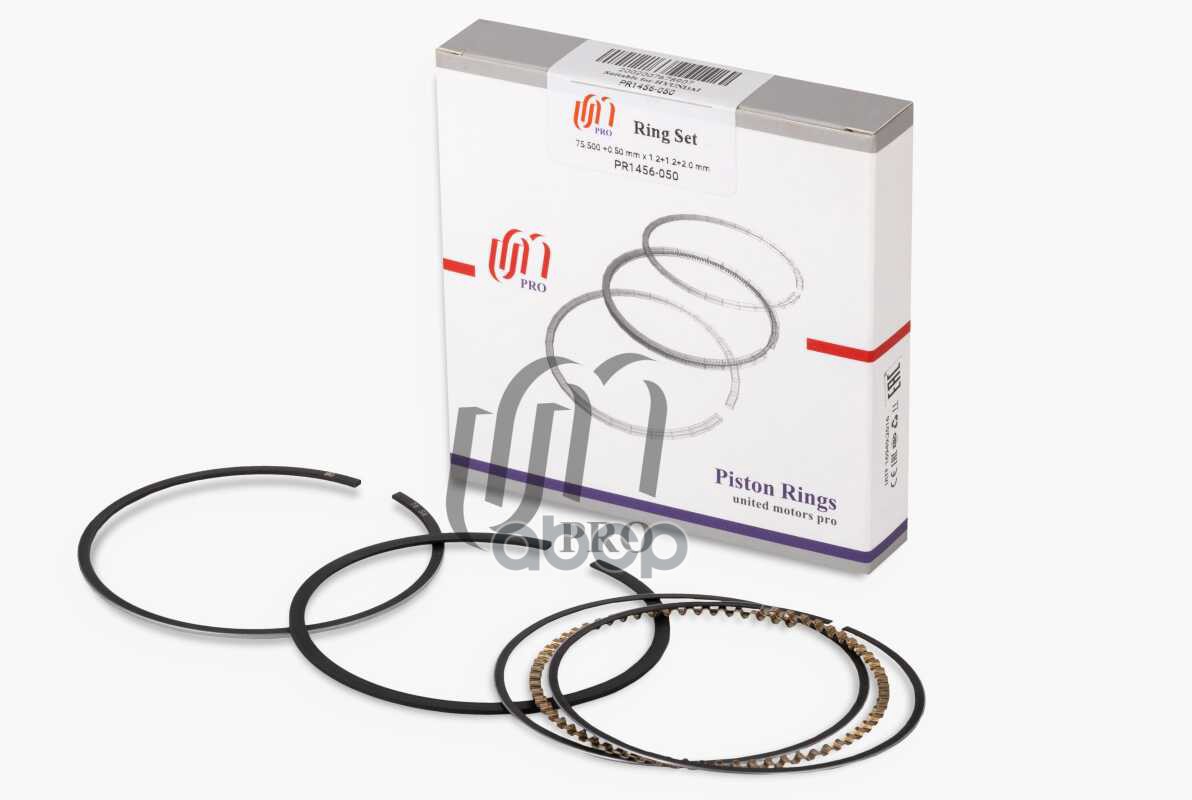 Кольца поршневые 0.50 Hyundai G4EE d75.5+0.50 (1.2-1.2-2.0) на 1 цил. UM United Motors арт. PR1456050