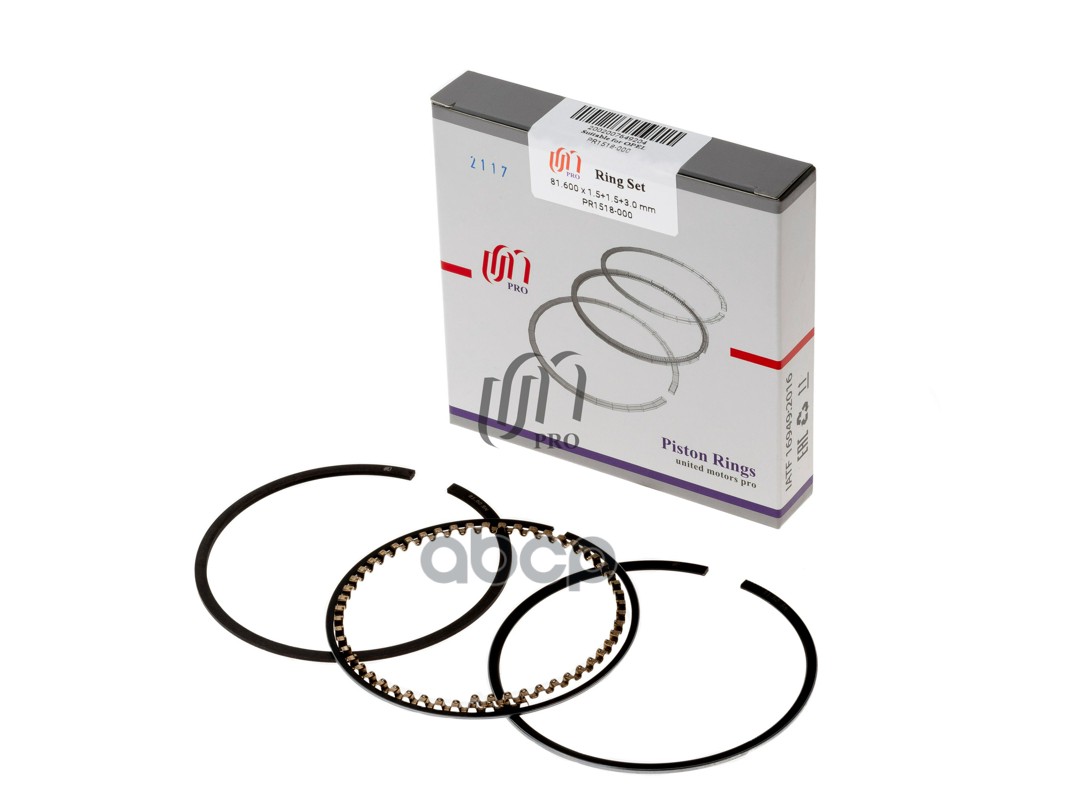 Кольца поршневые STD Opel X18XE/XEL, X25XEL d81.6 STD 1.5-1.5-3.0 на 1 цил. UM United Motors арт. PR1518000