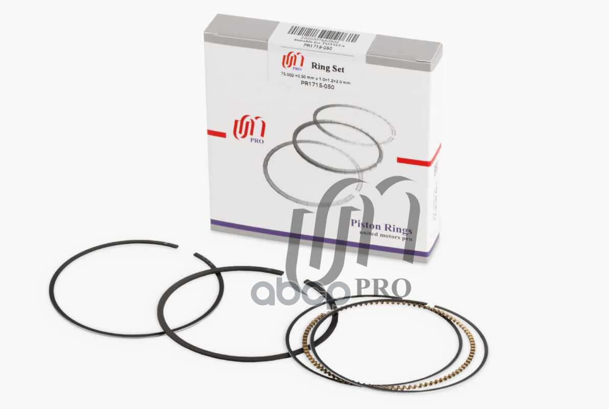 Кольца поршневые 0.50 Toyota 1NZ-FXE d75.0+0.50 на 1 цил. UM United Motors арт. PR1715050
