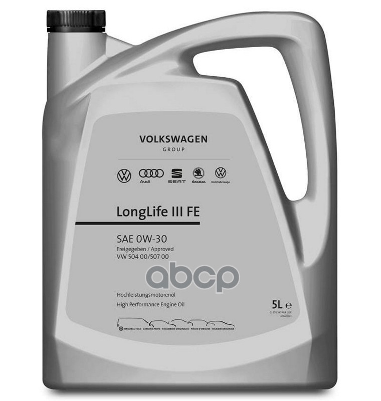 VAG Масло моторное синтетическое VAG Longlife III 0W-30 5L GS55545M4EUR
