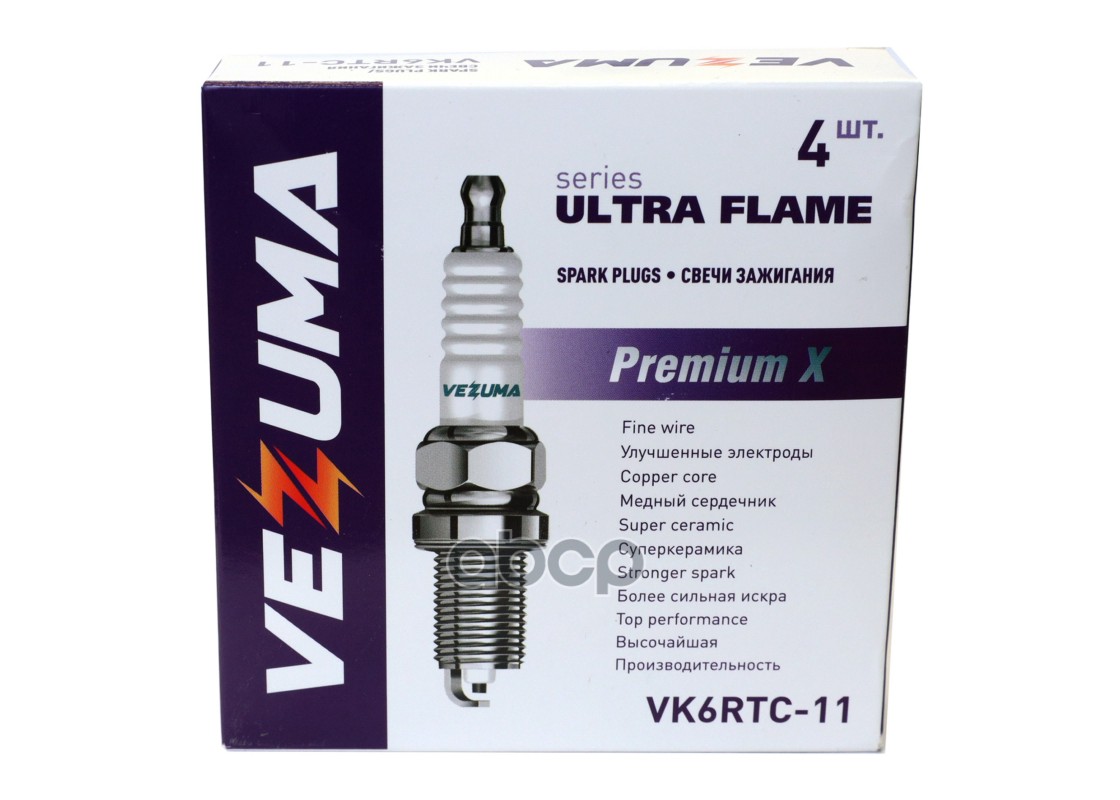 Свеча зажигания Premium X  CHEVROLET / DAEWOO / HONDA / INFINITI / LIFAN / MERCEDES-BENZ / MITSUBISH VEZUMA арт. VK6RTC11
