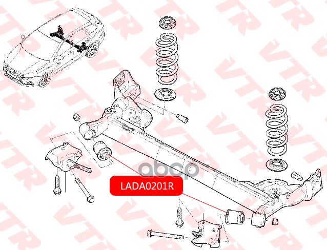 Сайлентблок рычага задней подвески ВАЗ LADA Vesta VTR арт. LADA0201R