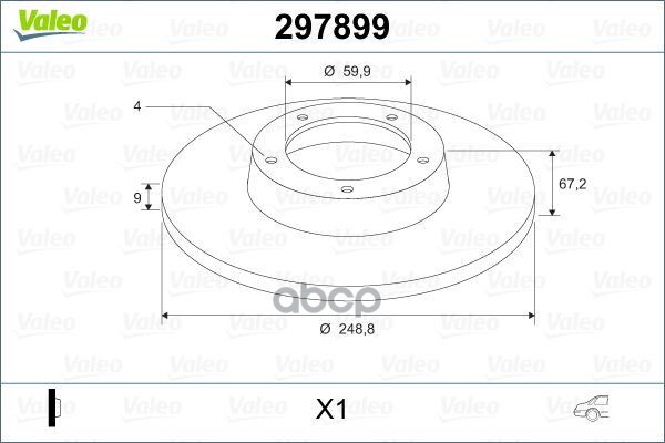 Диск Тормозной Peugeot 307 (2001>2005) (1Шт.) Valeo арт. 297899