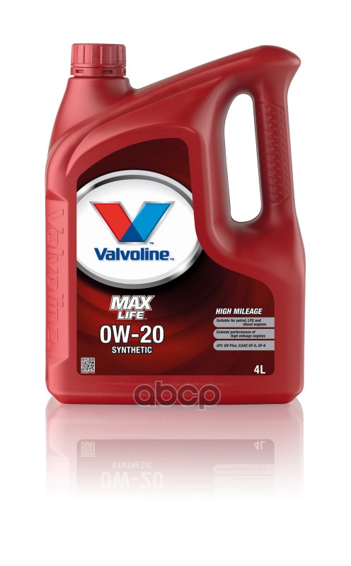 Valvoline Масло Мотор Valvoline Maxlife 0W-20 Gf-6 4Л
