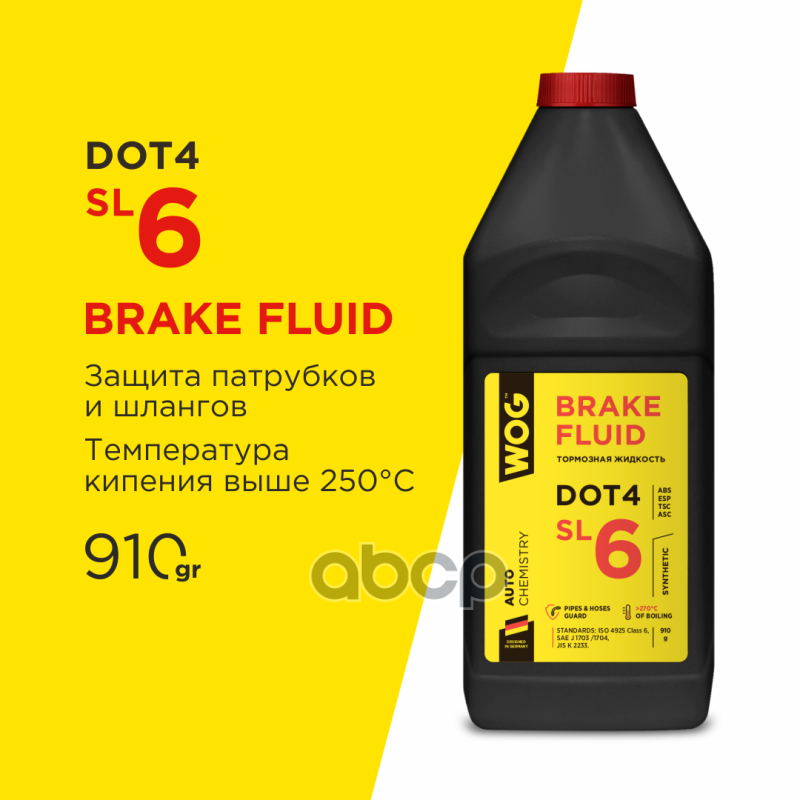 Тормозная жидкость DOT 4, 1л WOG арт. WGC0143