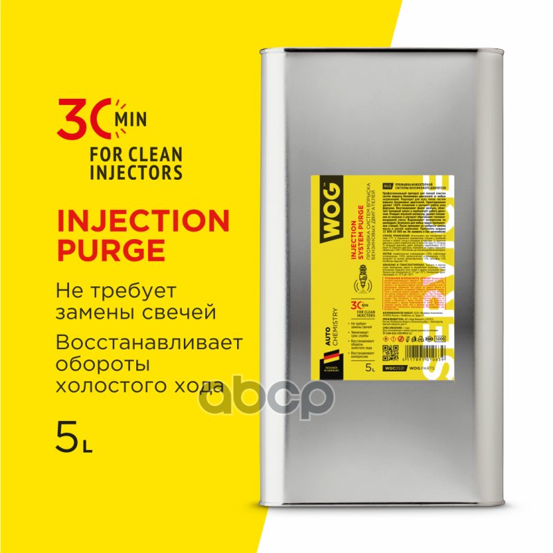 Жидкость для промывки для бензиновых ДВС систем впрыска 5л WOG арт. WGC0531
