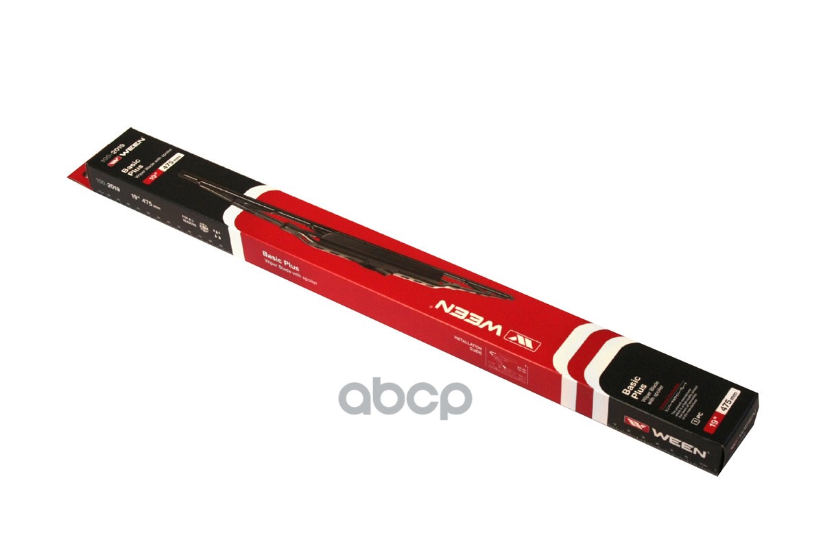 Щётки стеклоочистителя  каркасные со спойлером 19/480mm Универсальная  адаптер крючок Ween арт. 100-2019