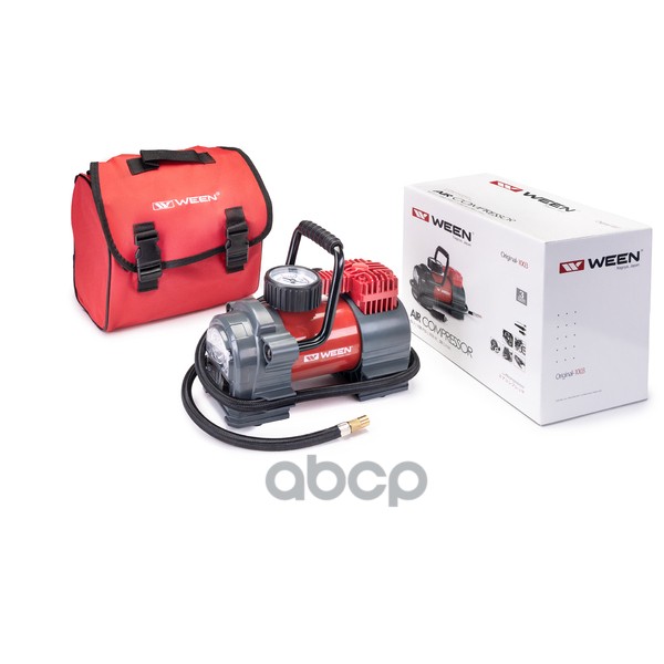 Компрессор Original-0002  (160 W  30L/MIN  12 V  7 атм./100 PSI) Комплект переходников  сумка Ween арт. 172-0002