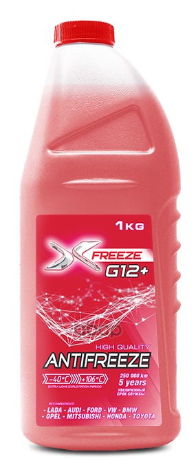 Антифриз готовый красный G12+ 1л X-FREEZE арт. 430140008