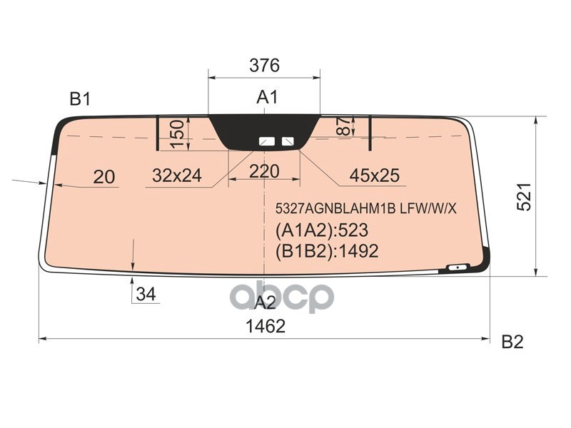 Стекло лобовое (Обогрев полный/ Антенна/ Датчик дождя) Mercedes-Benz G-Class 89-12 XYG арт. 5327AGNBLAHM1B LFW/W/X