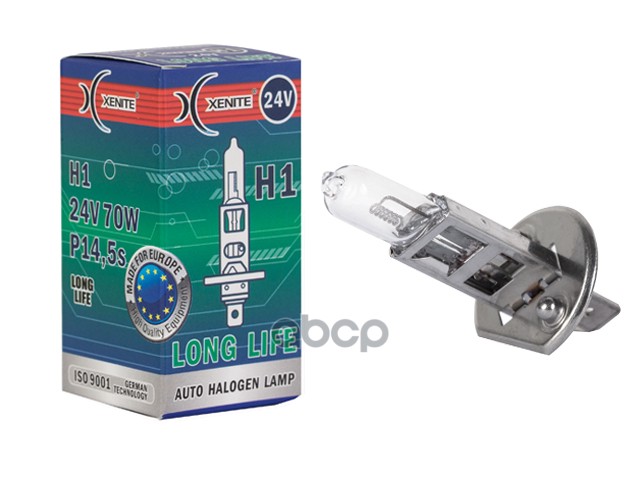 Лампа галогеновая головного света H1 P14.5s 3200K Long Life 24V 70W картон 1шт Xenite арт. 1007143
