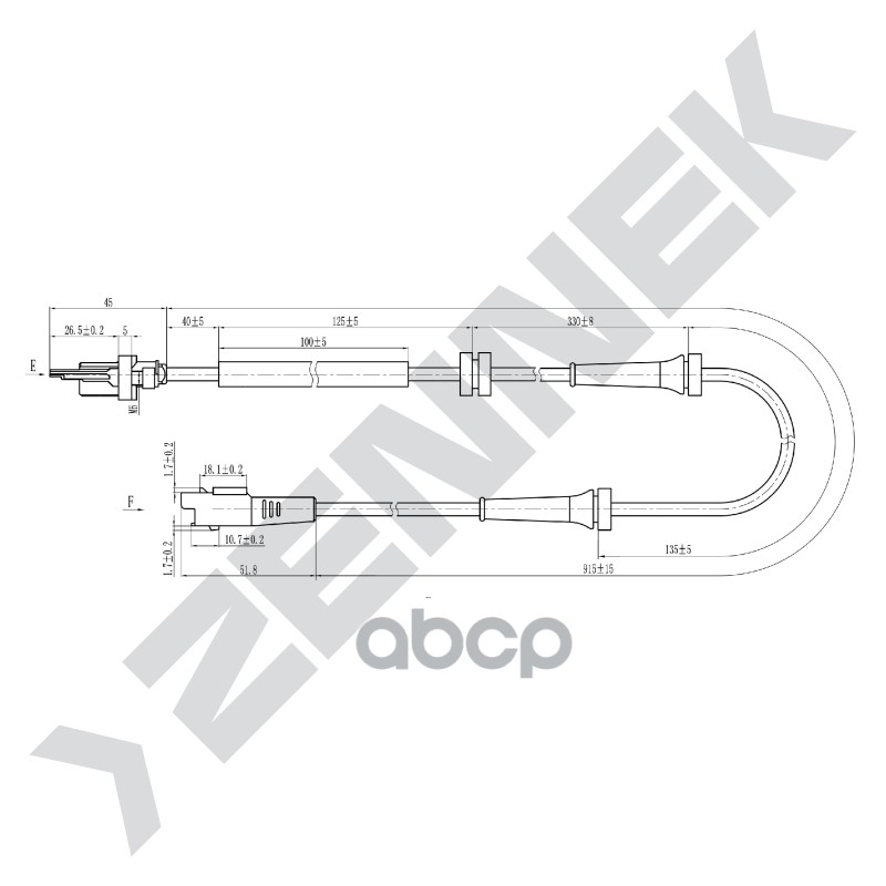 Датчик Abs Передний Левый/Правый Bmw 3 E36 90-00 Das0097 ZENNEK арт. DAS0097
