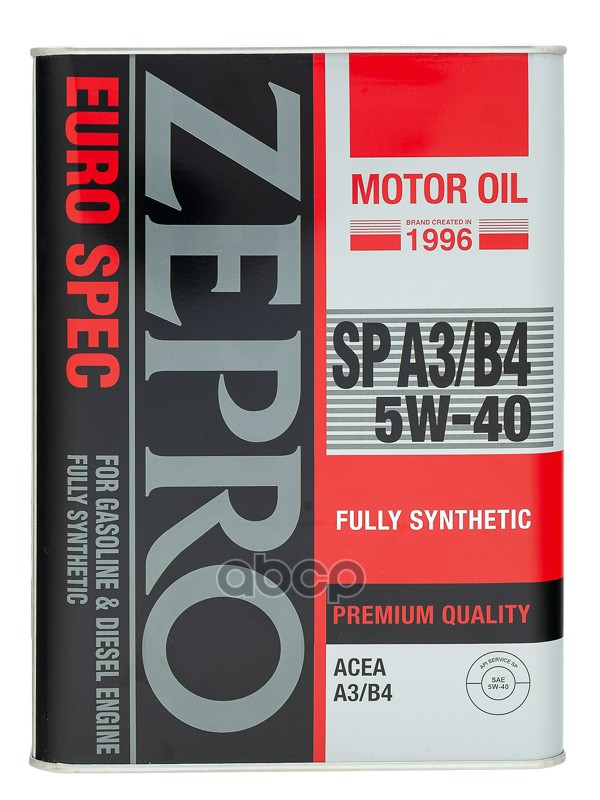 ZEPRO Масло моторное ZEPRO EURO SPEC FS SP ACEA A3/B4 5W-40 4л 1849-004-0