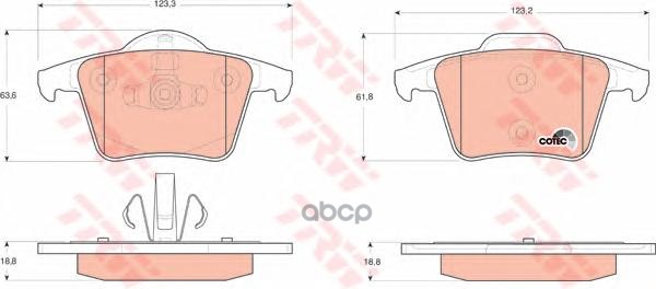 Колодки тормозные дисковые задние VOLVO XC90 2.4-4.4 02- ZF Russia арт. GDB1566ZFR
