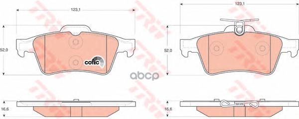 Колодки тормозные дисковые задние FORD FOCUS II/III/MAZDA 3/OPEL VECTRA C/VOLVO S40 ZF Russia арт. GDB1621ZFR