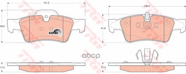 Колодки тормозные дисковые задние MB W164 ML 05>/W251 R-CLASS 06> ZF Russia арт. GDB1643ZFR