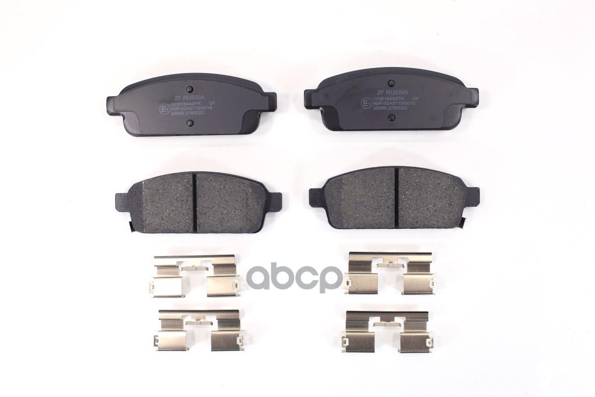 Колодки тормозные дисковые задние CHEVROLET CRUZE 09-/ORLANDO 11-/OPEL ASTRA J 10- ZF Russia арт. GDB1844ZFR