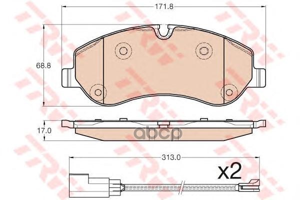 Колодки тормозные дисковые передние FORD TRANSIT 14-/CUSTOM 12- ZF Russia арт. GDB1967ZFR