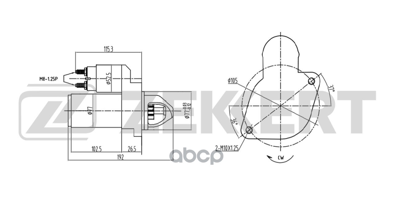 Стартер Kia Rio II 05-  Cerato 04-   Hyundai Sonata III 93-  Elantra III 00-  Accent I II 94-  Getz Zekkert арт. an-1001