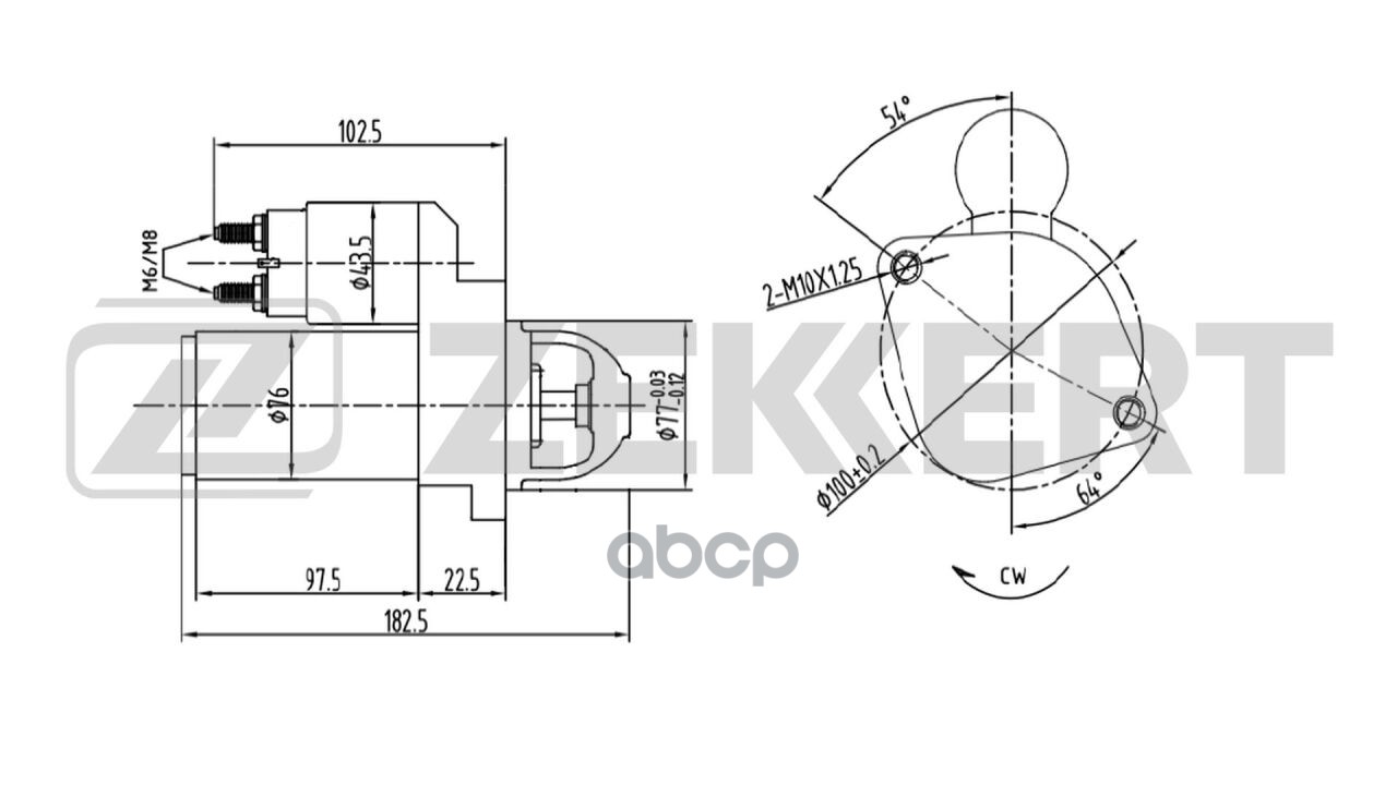 Стартер Kia Sportage III 12-  Ceed 06-  Hyundai ix35 10-  i30 07- Zekkert арт. an-1005