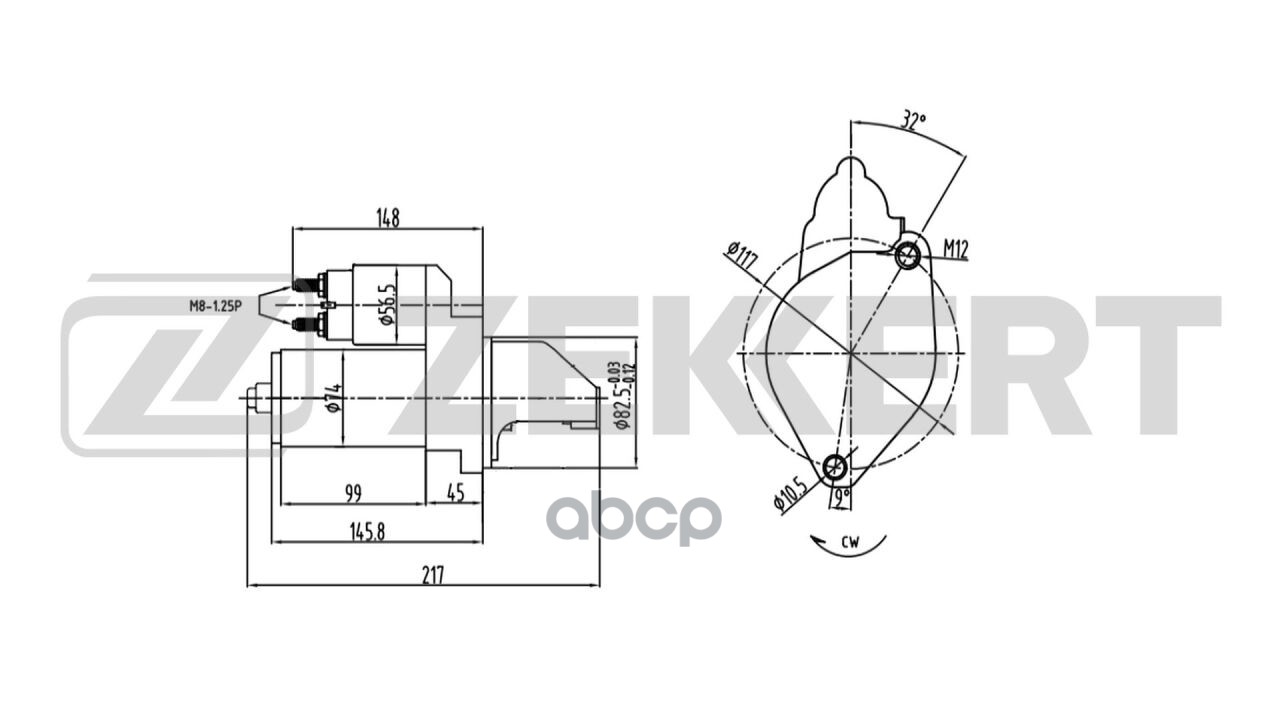 Стартер Opel Astra F G H 93-  Vectra A B 92-  Ford Galaxy 95-  Chevrolet Captiva (C100 C140) 06- Zekkert арт. an-1009