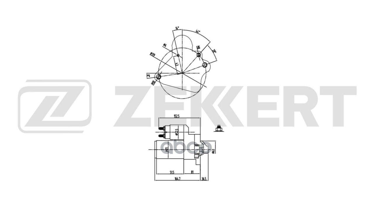 Стартер Renault Megane III 08-  Clio III 09-  Scenic III 09-  Dacia Duster 10- Zekkert арт. an-1101