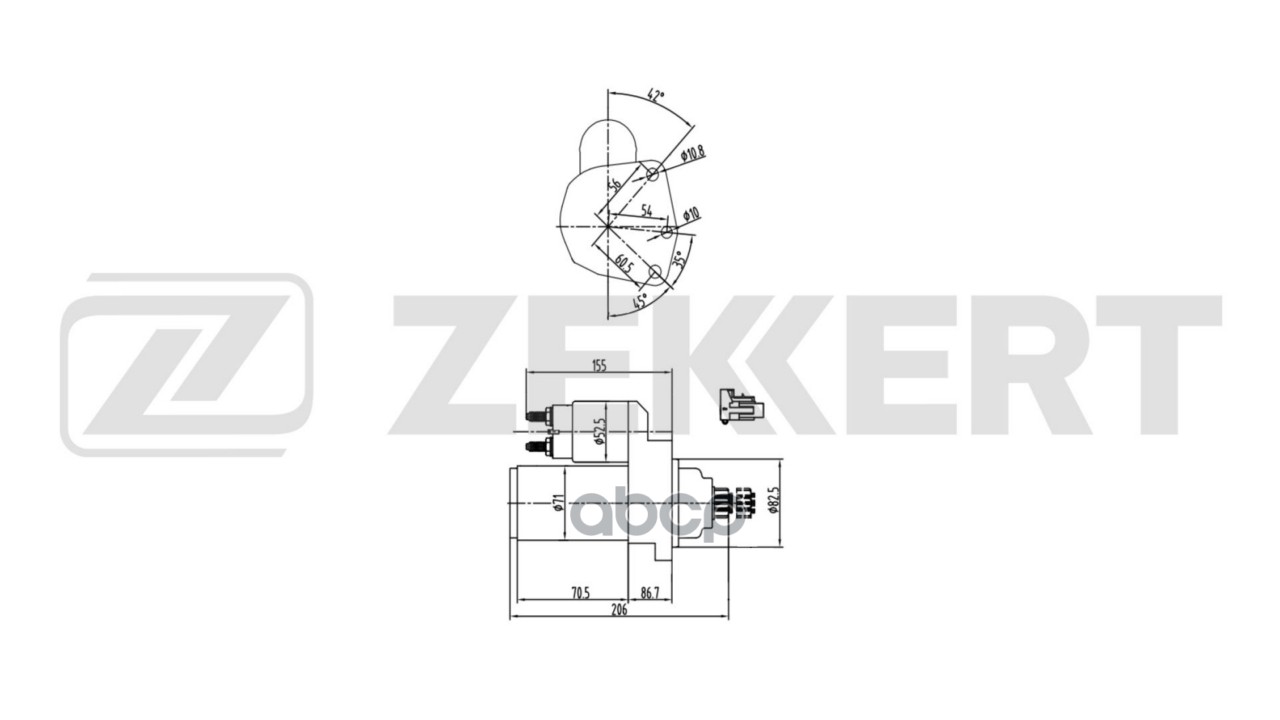 Стартер Nissan X-Trail (T31) 07- Zekkert арт. an-1106