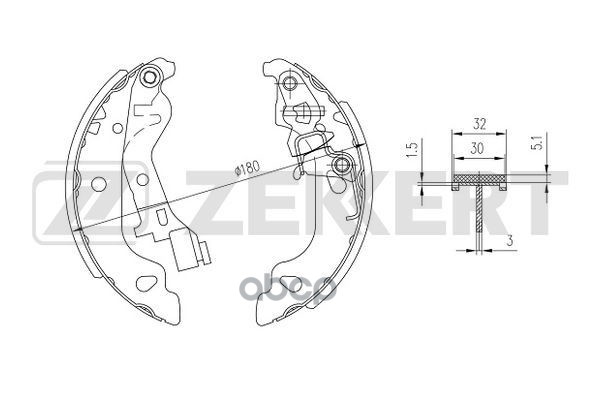 Колодки торм. бараб. задн. Fiat Punto (188) 99- Zekkert арт. bk-4008