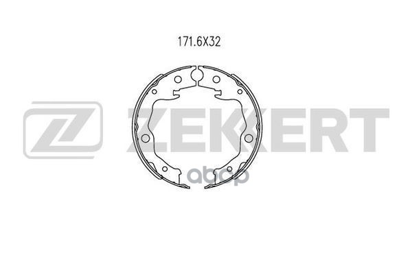 Колодки торм. бараб. задн.  стоян. торм. Nissan Juke (F15) 10-  Qashqai (_J10) 07-  X-Trail (T31) 07 Zekkert арт. bk-4043