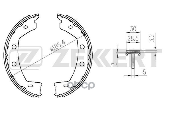 Колодки торм. бараб. задн.  стоян. торм. Land Rover Freelander II 06- Zekkert арт. bk-4083