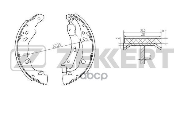 Колодки торм. бараб. задн. Lada Xray 16-  Nissan Micra (K13K) 10-  Note (E12) 13-  Renault Logan I Zekkert арт. bk-4101