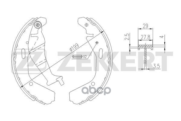 Колодки торм. бараб. задн. Subaru Justy (G3X) 03-  Opel Agila A 00- Zekkert арт. bk-4155