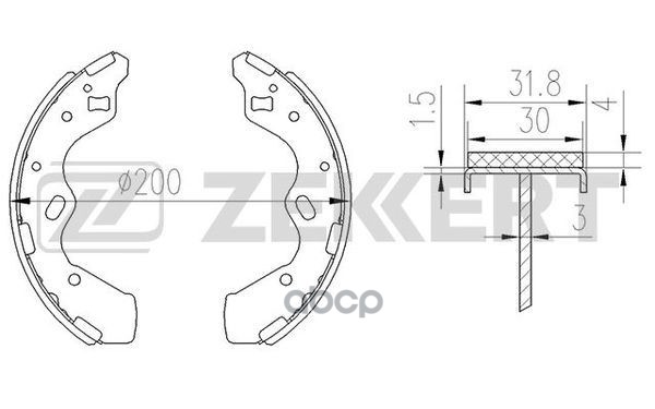 Колодки торм. бараб. задн. Kia Avella 95-  Mazda Demio 98- Zekkert арт. bk-4172