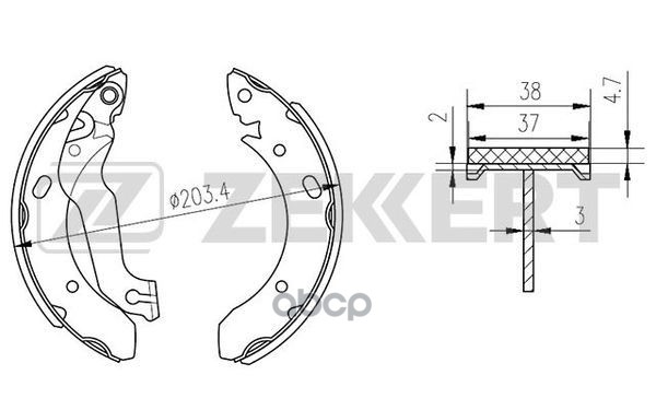 Колодки торм. бараб. задн. Hyundai Coupe VI 96-  Lantra I II 90- Zekkert арт. bk-4220