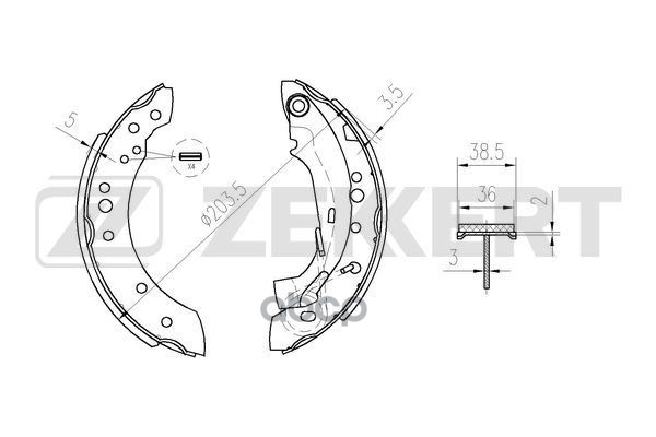 Колодки торм. бараб. задн. Citroen C2 03-  C3 02-  Renault Clio II  IV 01-  Dacia Logan II 12-  Sand Zekkert арт. bk-4278