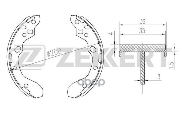 Колодки торм. бараб. задн. Mazda 323 F S VI 98- Zekkert арт. bk-4294