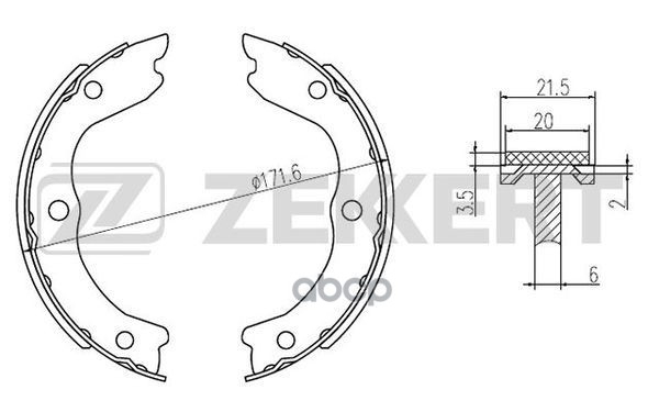 Колодки торм. бараб. задн. Nissan X-Trail (T30) 01- Zekkert арт. bk-4300