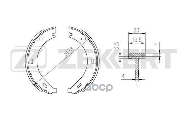 Колодки торм. бараб. задн.  стоян. торм. MB V-Class (638/2) 96- Vito (W638) 96- Zekkert арт. bk-4332