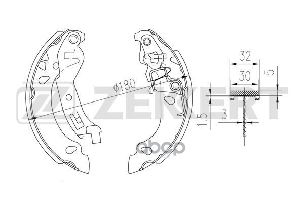 Колодки торм. бараб. задн. Fiat Panda (169) 03- Zekkert арт. bk-4344