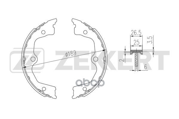Колодки торм. бараб. задн.  стоян. торм. Honda Accord VIII  IX 08-  Legend IV 04-  Crosstour 09- Zekkert арт. bk-4350