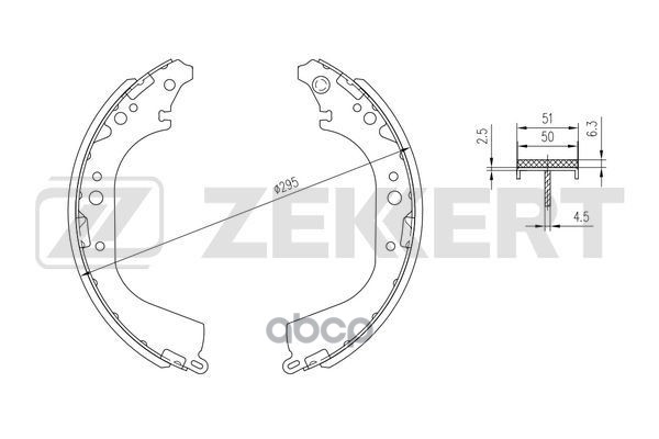 Колодки торм. бараб. задн. Toyota 4Runner (N10) 90-  Hiace (H10) 90-  LC 70 84- Zekkert арт. bk-4372