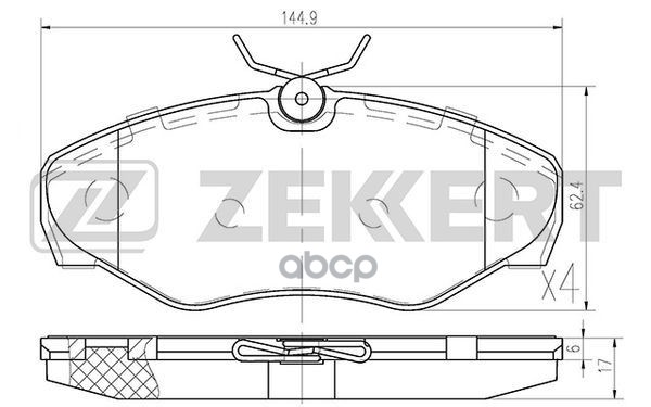 Колодки торм. диск. передн. Nissan Primastar (X83) 01-  Opel Vivaro A 01-  Renault Trafic II-III 00- Zekkert арт. bs-1007