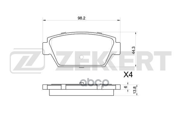 Колодки торм. диск. задн. Mitsubishi Colt II  III 86-  Eclipse 91-  Galant V-VII 89-  Lancer IV 92- Zekkert арт. bs-1024