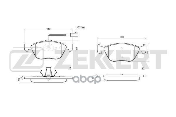 Колодки торм. диск. передн. Alfa Romeo 146 (930) 95-  156 (932) 00-  GTV (916) 95-  Fiat Bravo (182) Zekkert арт. bs-1035