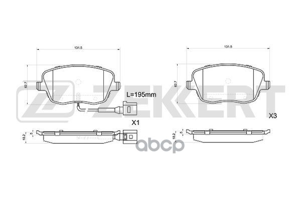 Колодки торм. диск. передн. Skoda Fabia (6Y2 6Y3 6Y5) 01-  Fabia (542 545) 07-  VW Polo IV 02- Zekkert арт. bs-1043