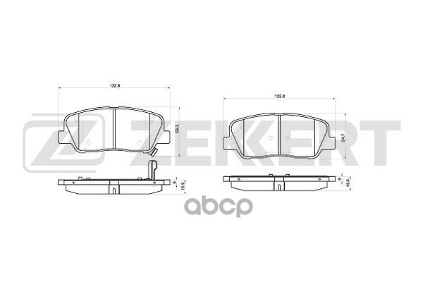 Колодки торм. диск. передн. Geely Atlas 18-  Hyundai Solaris I II 10-  Elantra V 10-  Kia Rio III IV Zekkert арт. bs-1046