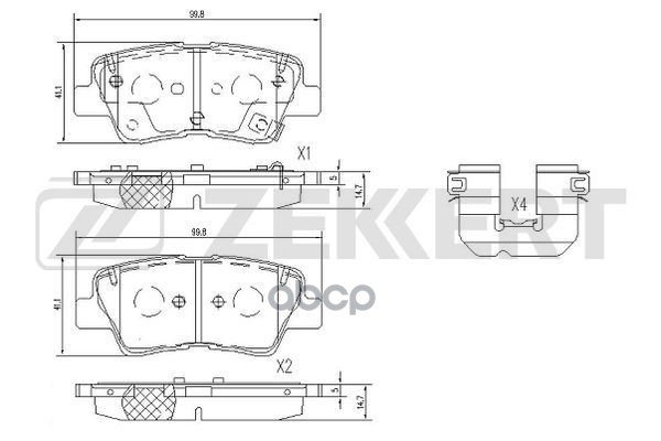 Колодки торм. диск. задн. Kia Seltos 19-  Soul II  III 14-  Carens IV 13-  Hyundai Solaris II 17-  E Zekkert арт. bs-1095